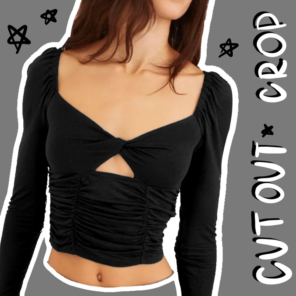 🎲 long sleeve cutout crop 🎲